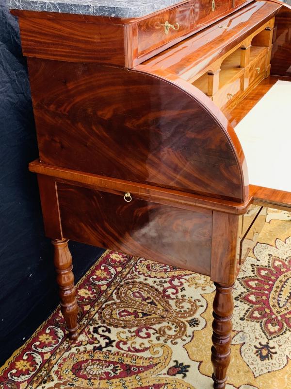 Vintage flamed mahogany cylinder desk