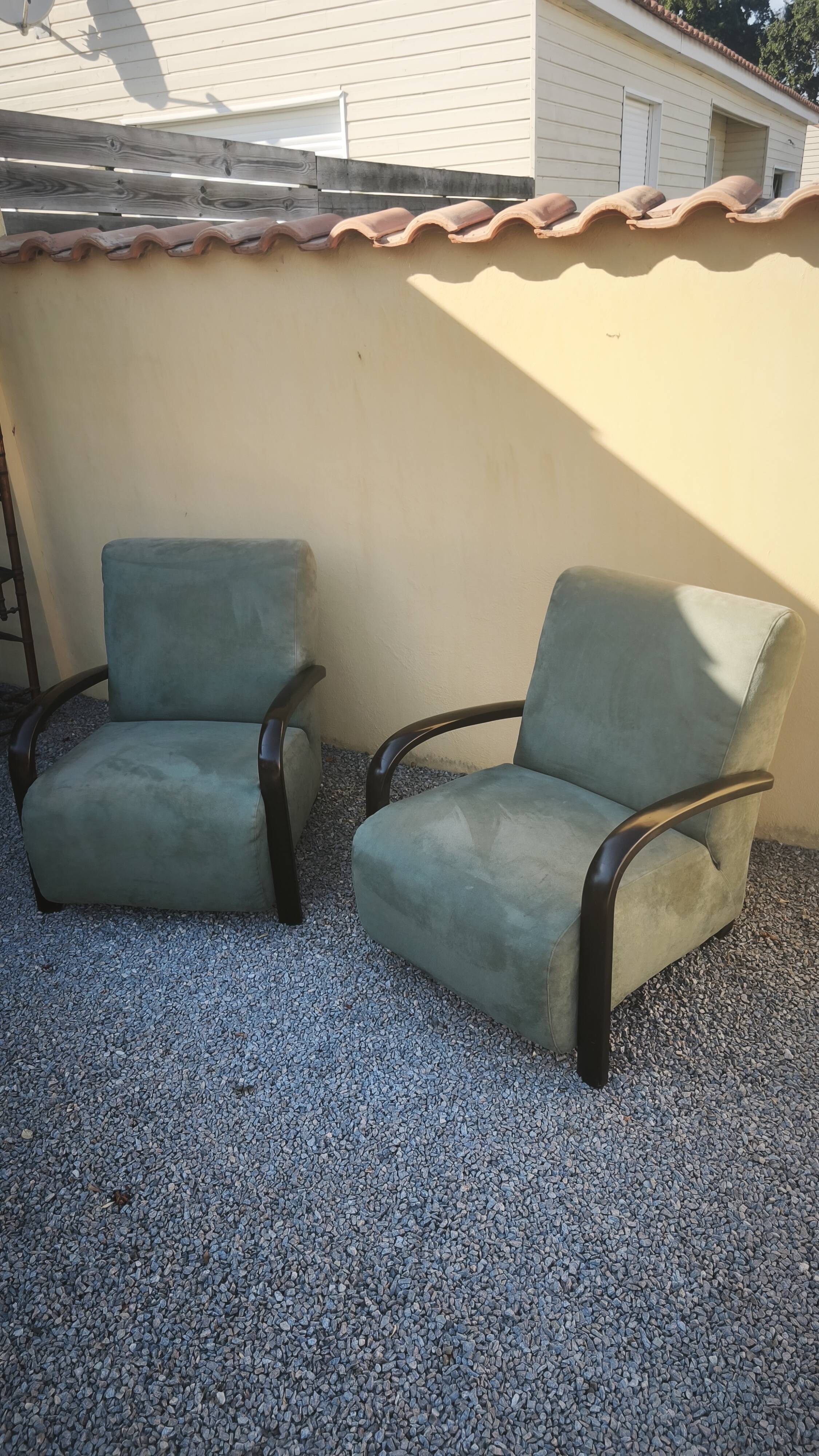 two vintage style armchairs