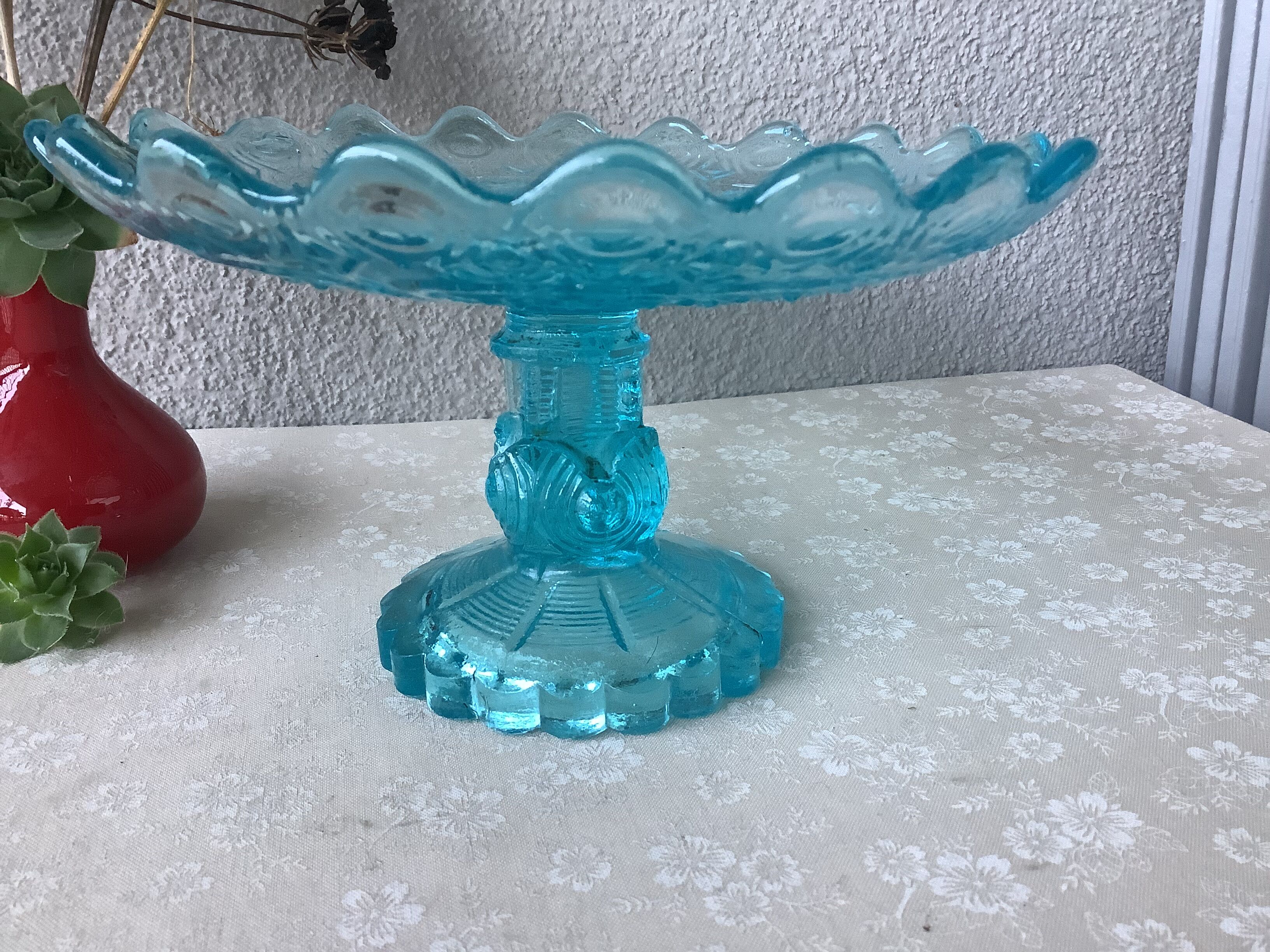 Art Deco molded glass compotier