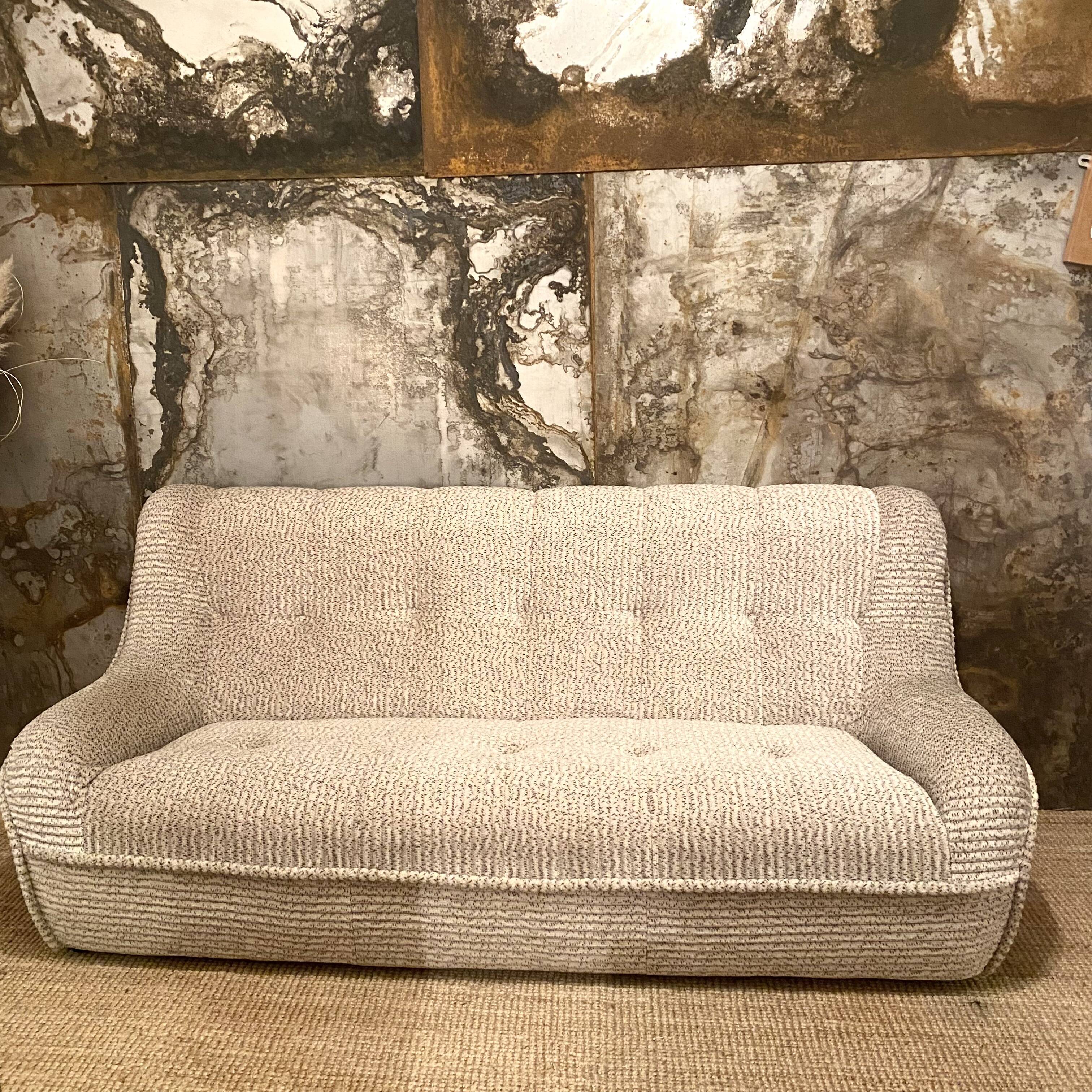 Sofa 70s Beige velvet