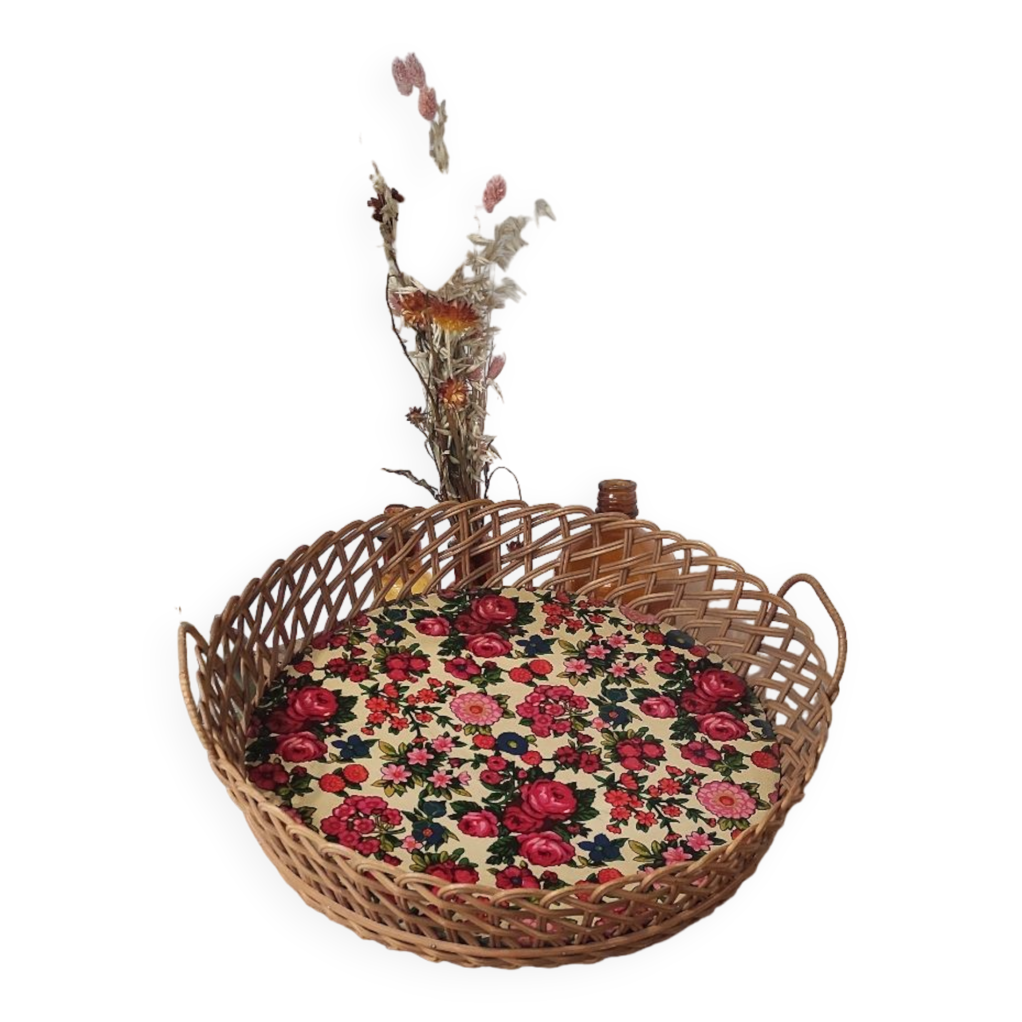 Vintage wicker tray