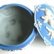 jewelry box or blue porcelain candy box with 4 angels