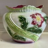 Floral cachepot from the early 20th century in slip