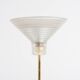 Pair of Italian golden floor lamps with glass shade, 1970’s