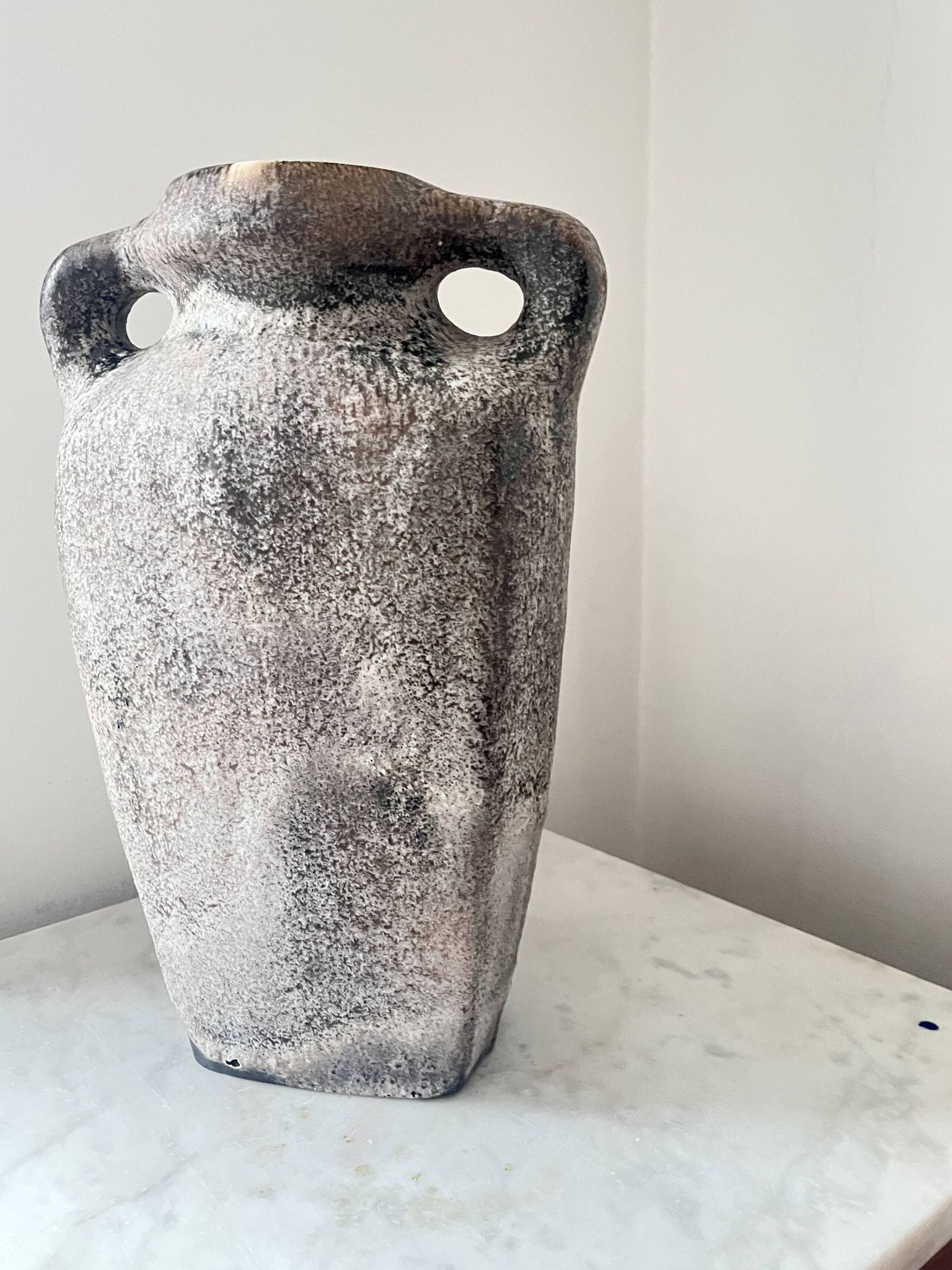 Vintage German Lava Style Grey Brown Amphora Vase, West Germany 1970s