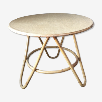 Table rotin vintage