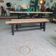 Pair old bench in industrial and vintage pine