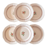 6 flat plates old Sarreguemines "Armelle"
