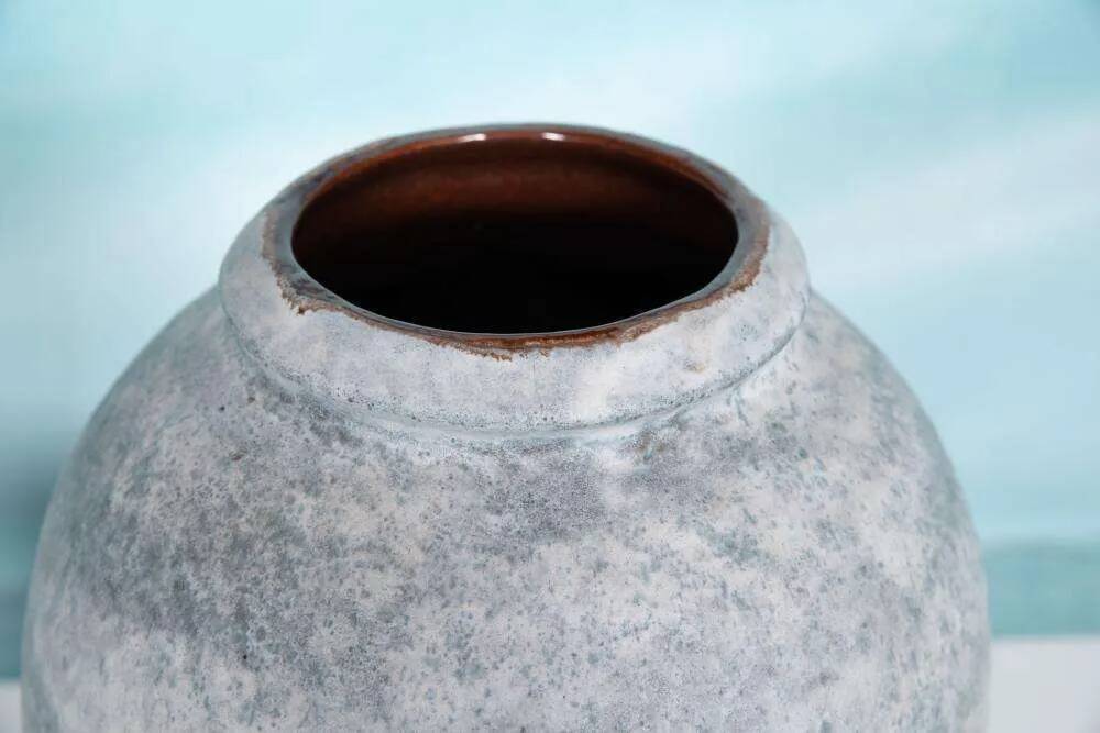 Light blue vintage vase Scheurich 185-39, 60s Japandi vase
