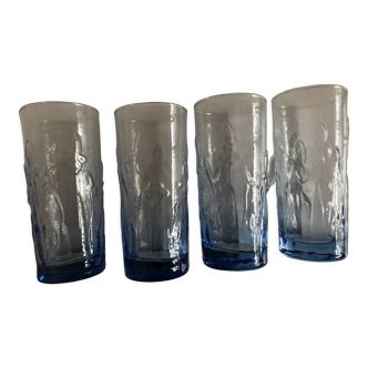 Produit BHV 4 verres hauts Iris 1960 bleu Ice