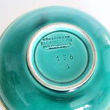 Ceramic jewelry box, green, Elchinger, 1970, vintage French