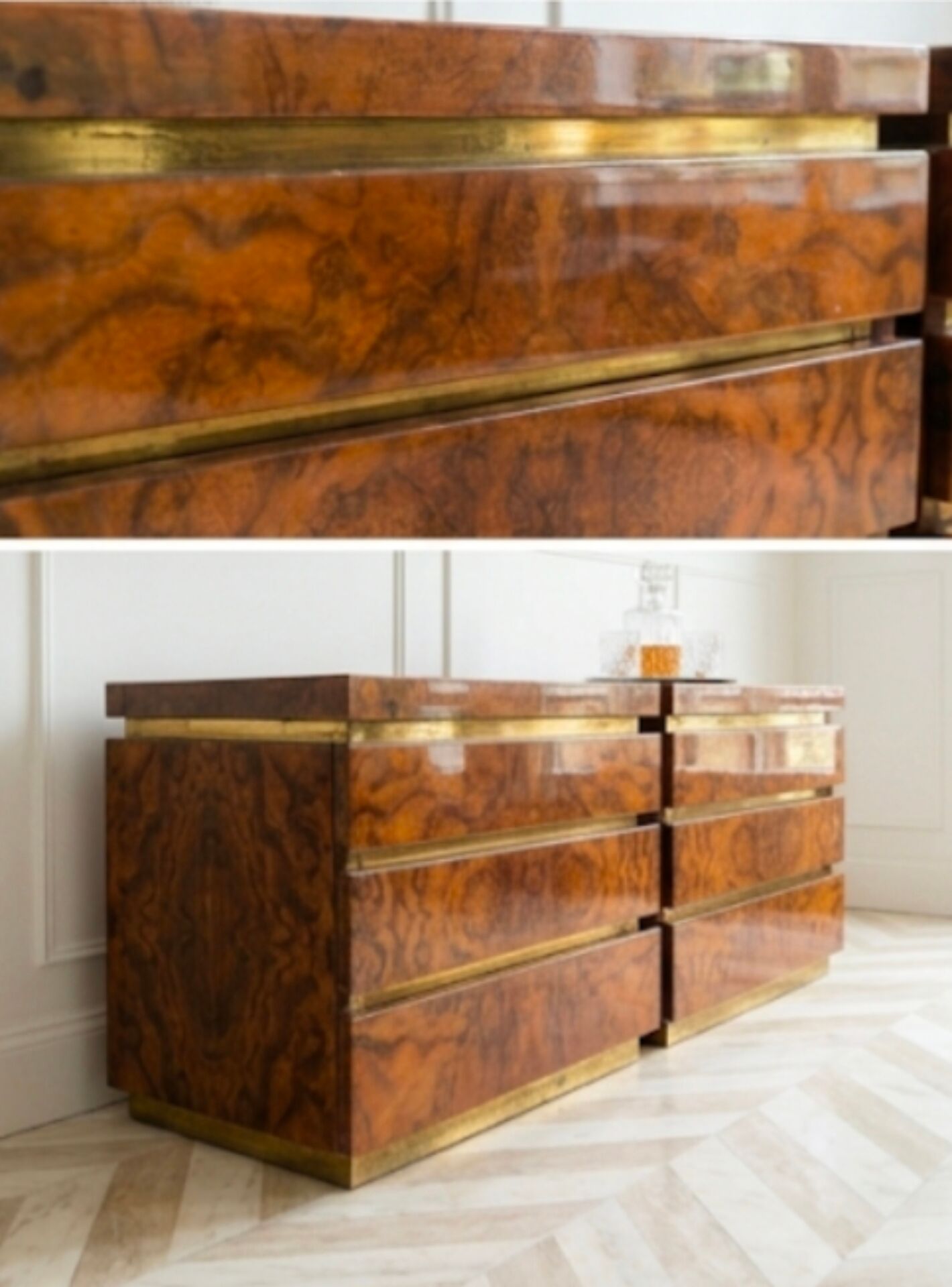 Pair of bedside tables attributed to Jean Claude Mahey.