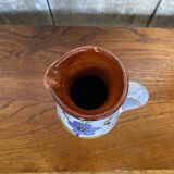 Antique grey enameled terracotta pitcher flower decor vintage kitchen