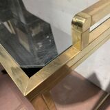 Bar roulant des années 70 en laiton et et face miroir XX siècle