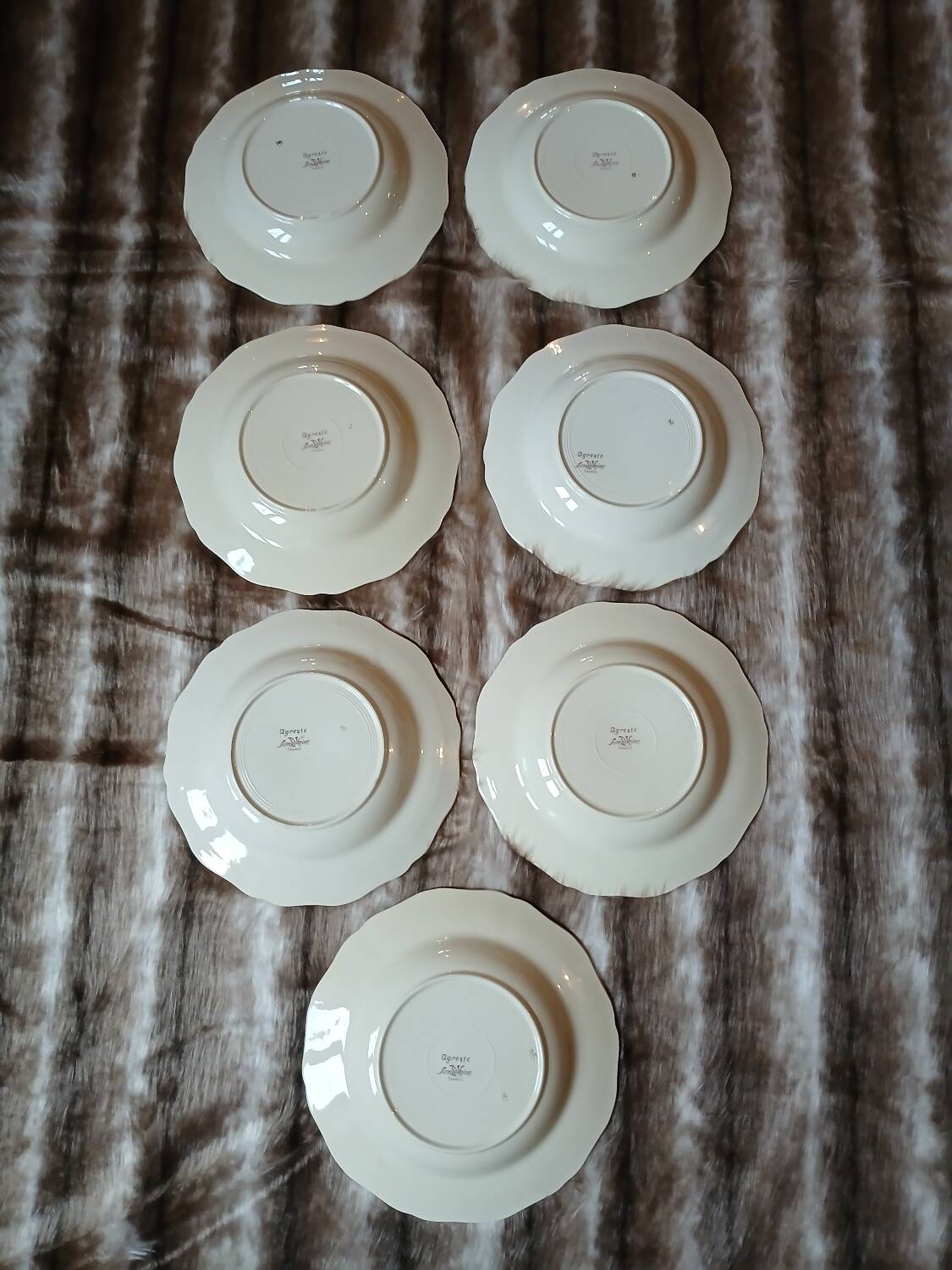 7 antique deep plates from Digoin and Sarreguemines