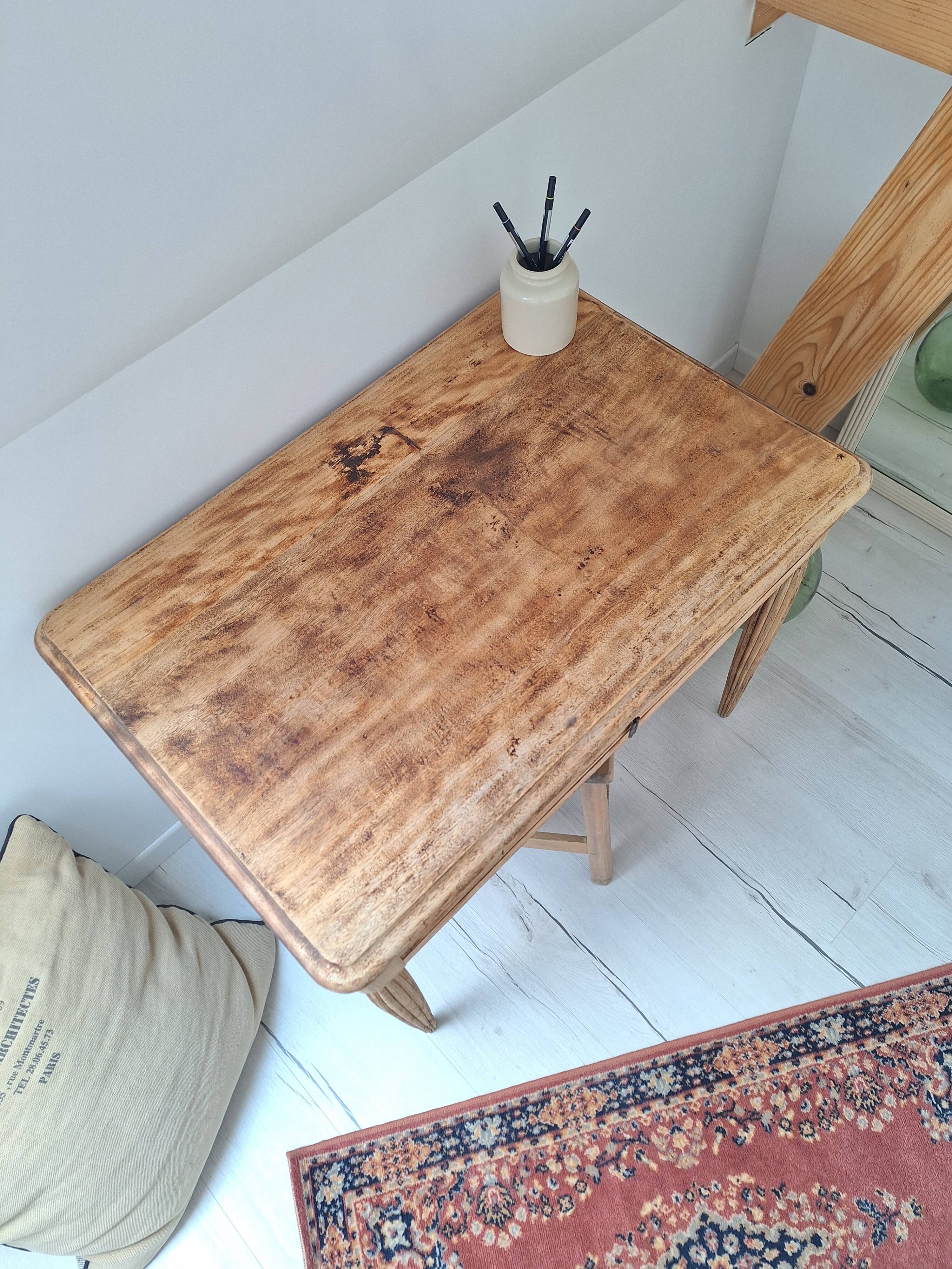 Desk / Side table / Art Deco console in solid wood from the 1930s-1940s
