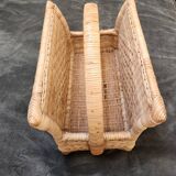 Vintage rattan magazine rack
