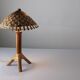 Bamboo and rattan table lamp with woven shade, 1950s