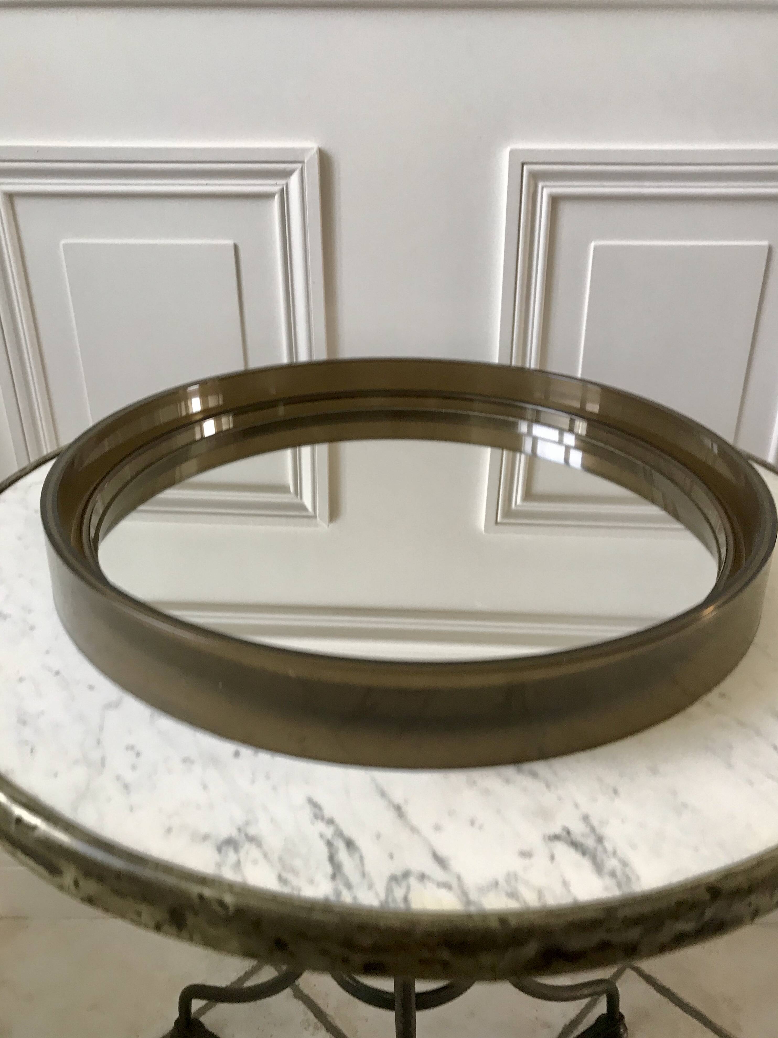 miroir casquette fumé en plexi Made in France années 70