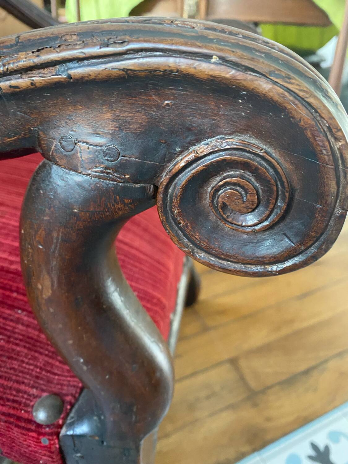 Louis XIII style armchair, 19th century.