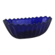 Cobalt blue pressed glass oval salad bowl