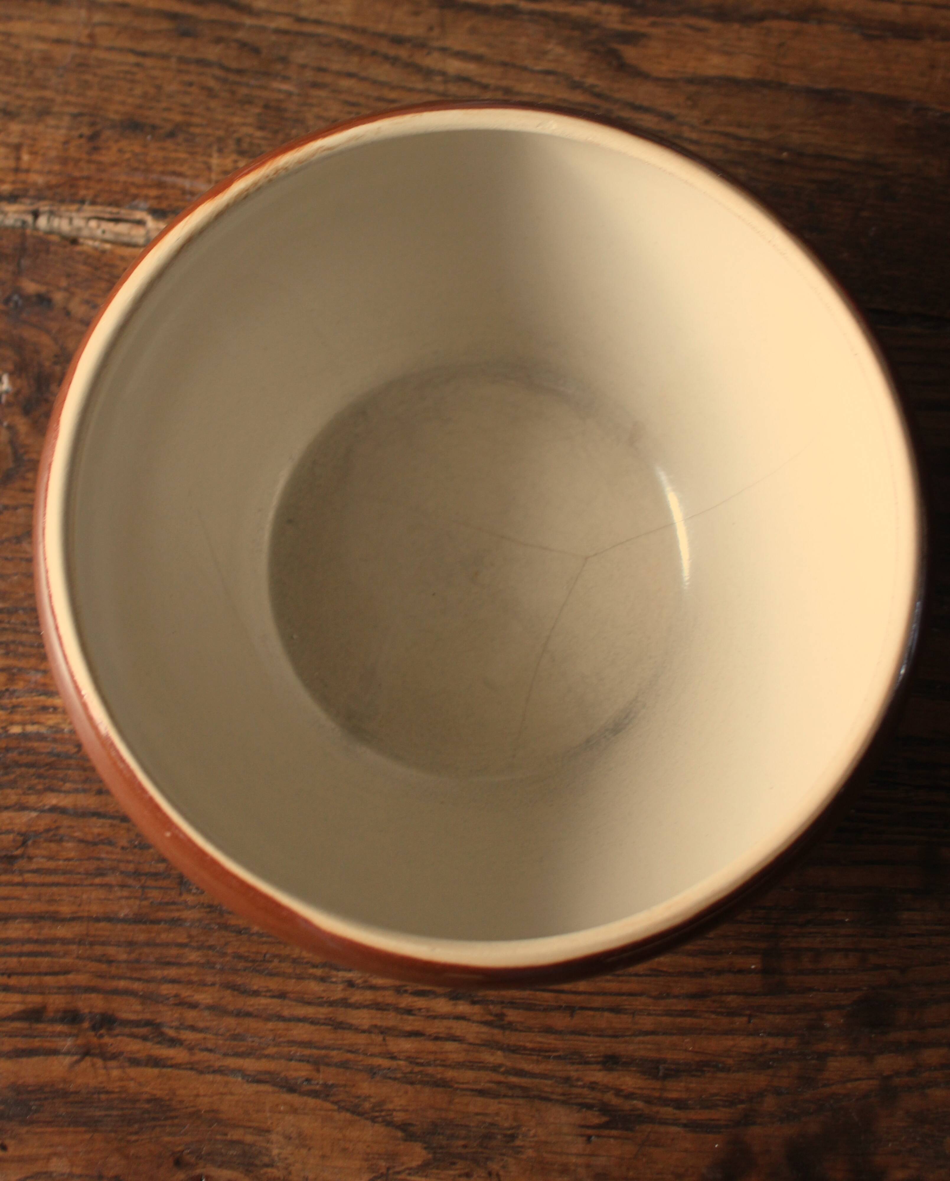 Digoin two-tone glazed vintage stoneware salad bowl