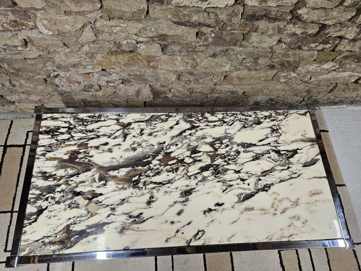 Chrome marble coffee table 1970"vintage