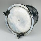 Antique silver biscuit box with silver plating by James Deakin & Sons, 1890s.