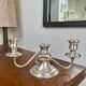 English triple chandelier in silver-plated metal – Made in England