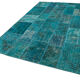 Hand-knotted oriental overdyed 200 cm x 298 cm turquoise patchwork rug
