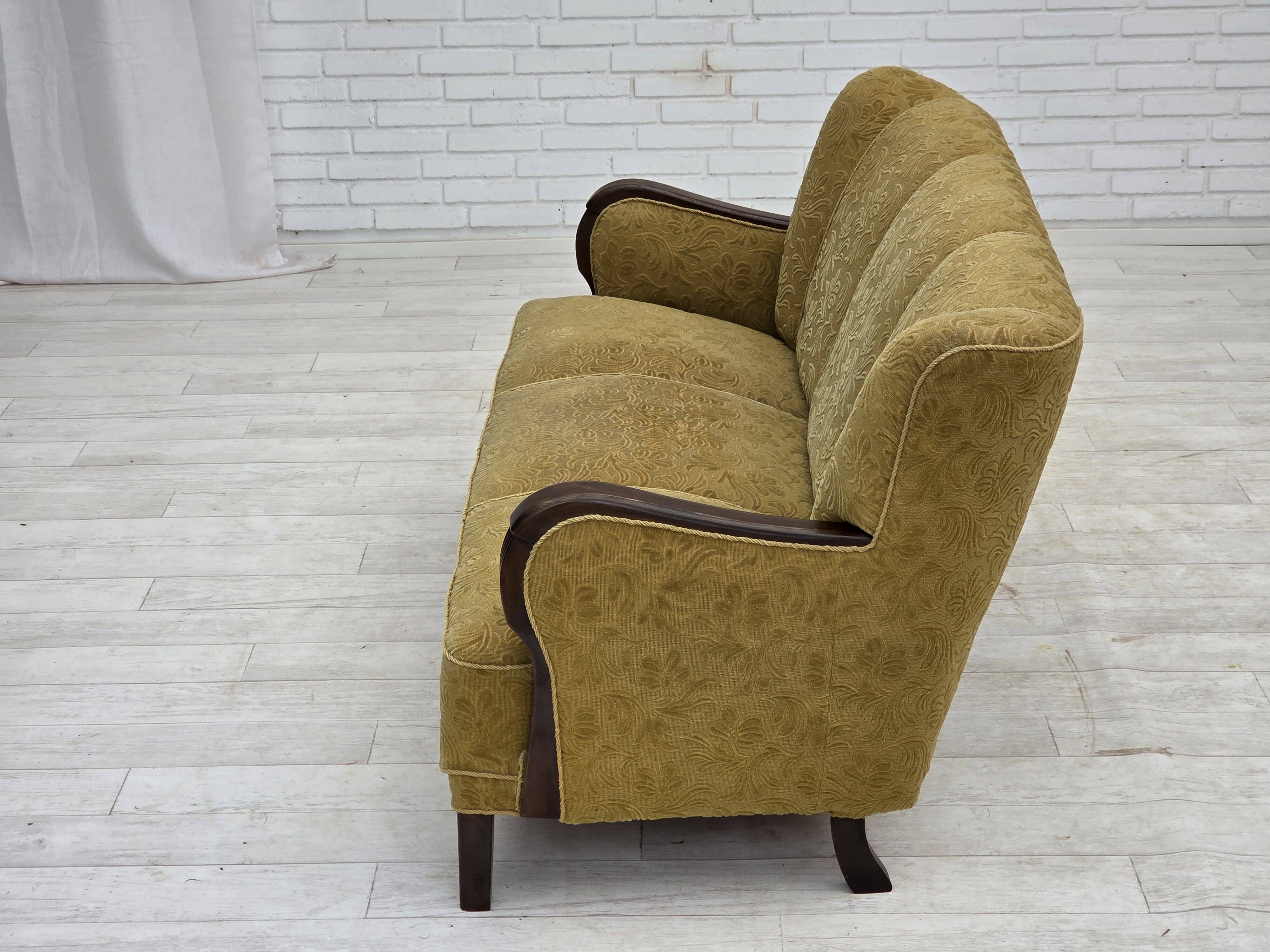 1960s, Danish 3-seater sofa, original condition, wool/cotton fabric.