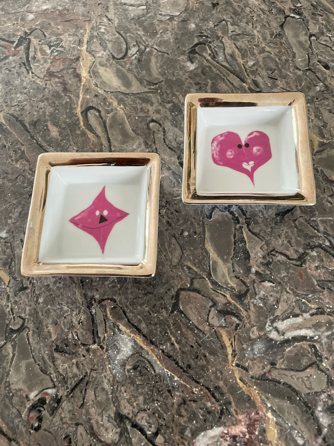 Duo of ashtrays Christian Lacroix in porcelain
