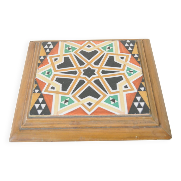 Dessous de plat carreau de faïence - mosaïque multicolore — Beyit