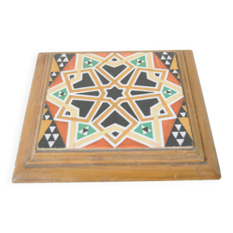 Dessous de plat carreau de faïence - mosaïque multicolore