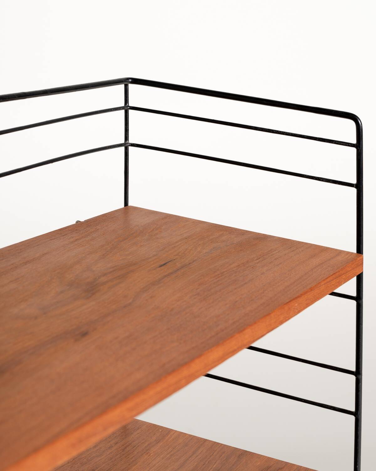 Scandinavian Freestanding Teak and Metal Bookcase, 1960s