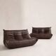 Set 2 canapés 2 places  michel ducaroy / ligne roset cuir marron