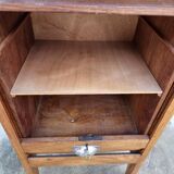 1950s oak filing cabinet with sliding curtains