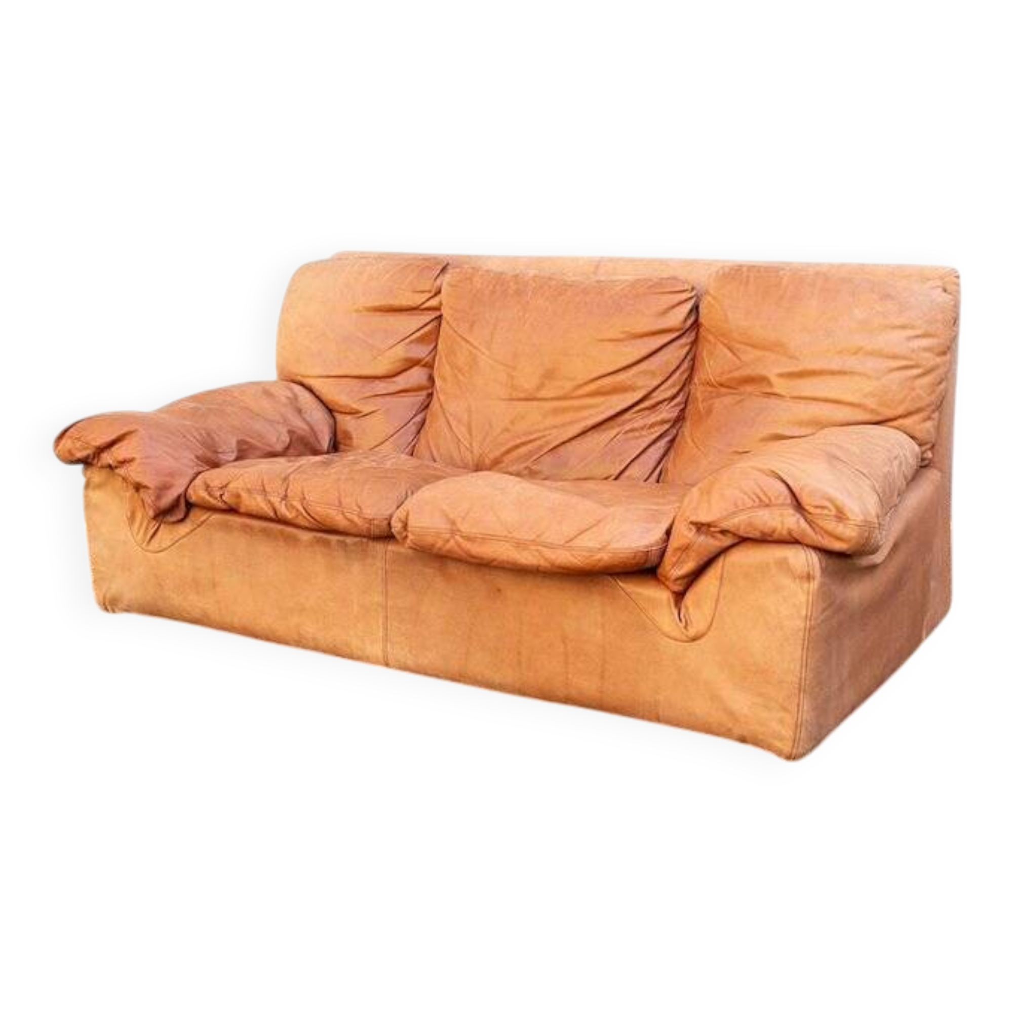 Divano Bonheur in pelle di Titina Ammannati e Giampiero Vitelli per Brunati, anni '70