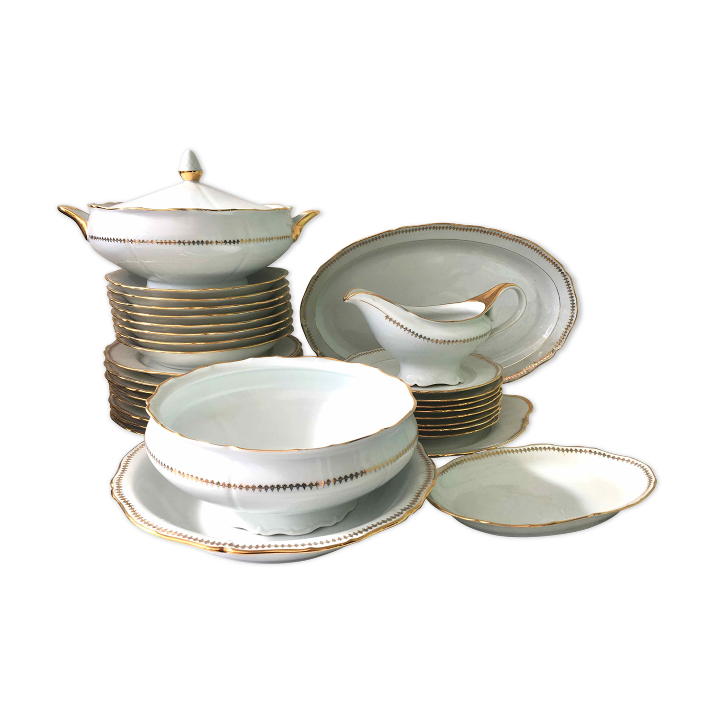 Plate service for 8 in Sologne porcelain