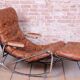 Mid-Century Rocking Reclining Armchair in Chrome by Lama, France, 1960s