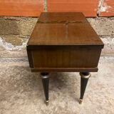 Antique Nightstand N252 Drawer Lacquered Wood Mid 20th Century Vintage