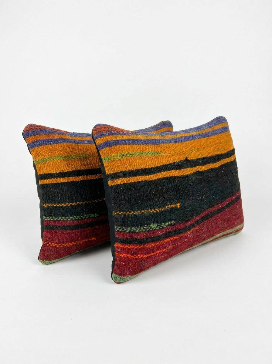 Set of 2 vintage kilim cushion covers 36x51 cm