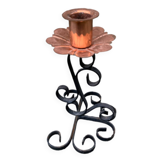 Iron candle holder 15cm welded flower
