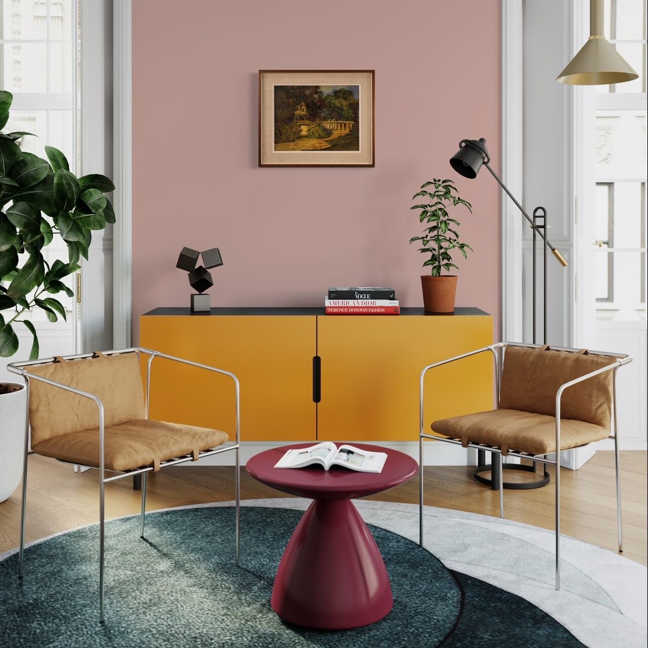 Italian landscape painting in Impressionist style from 20th century