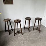 Oak bistro stools 1950