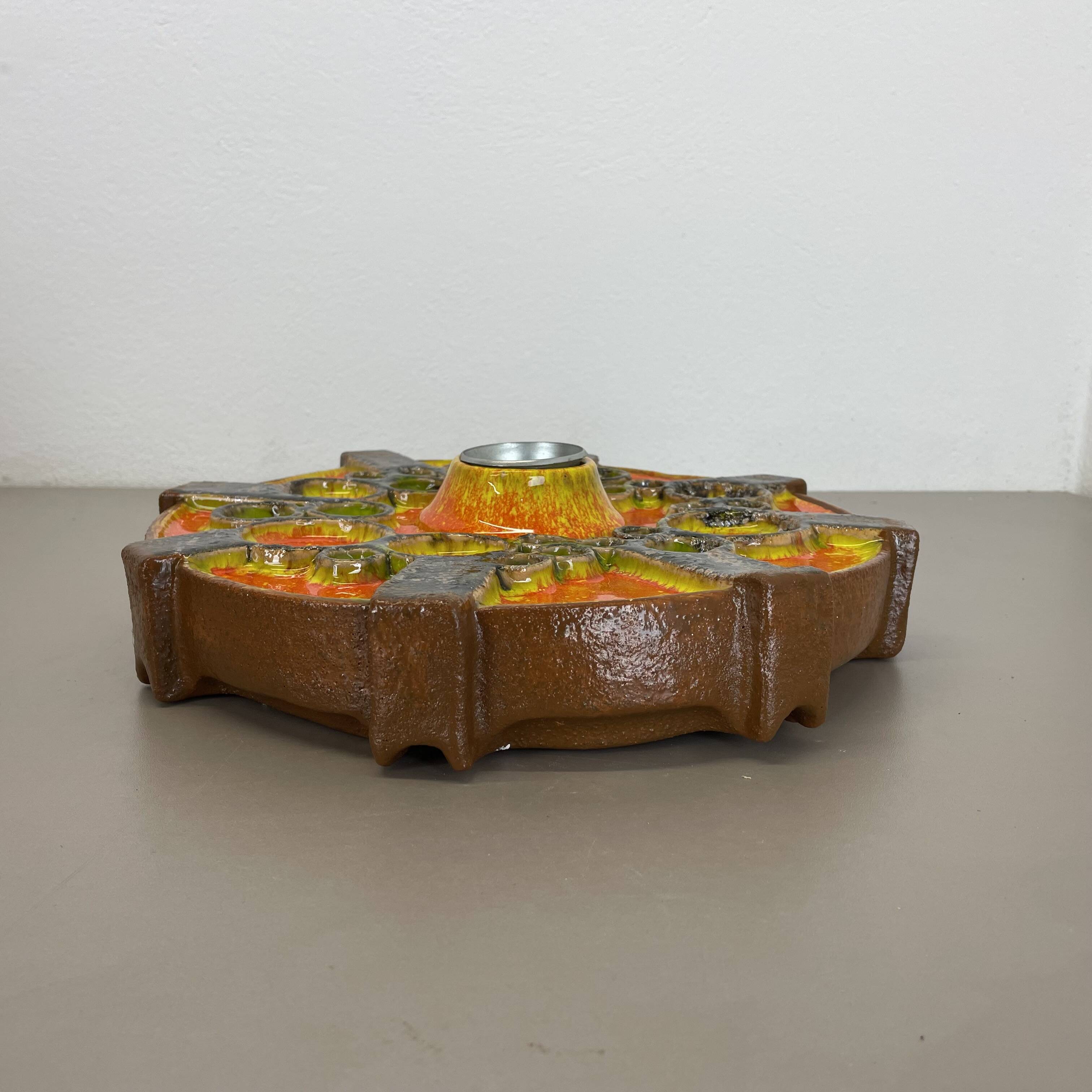 Cubic ceramic 31cm colorful "pop art" fat lava wall light element, germany, 1970