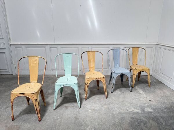 5 chaises Tolix modèle A 60's
