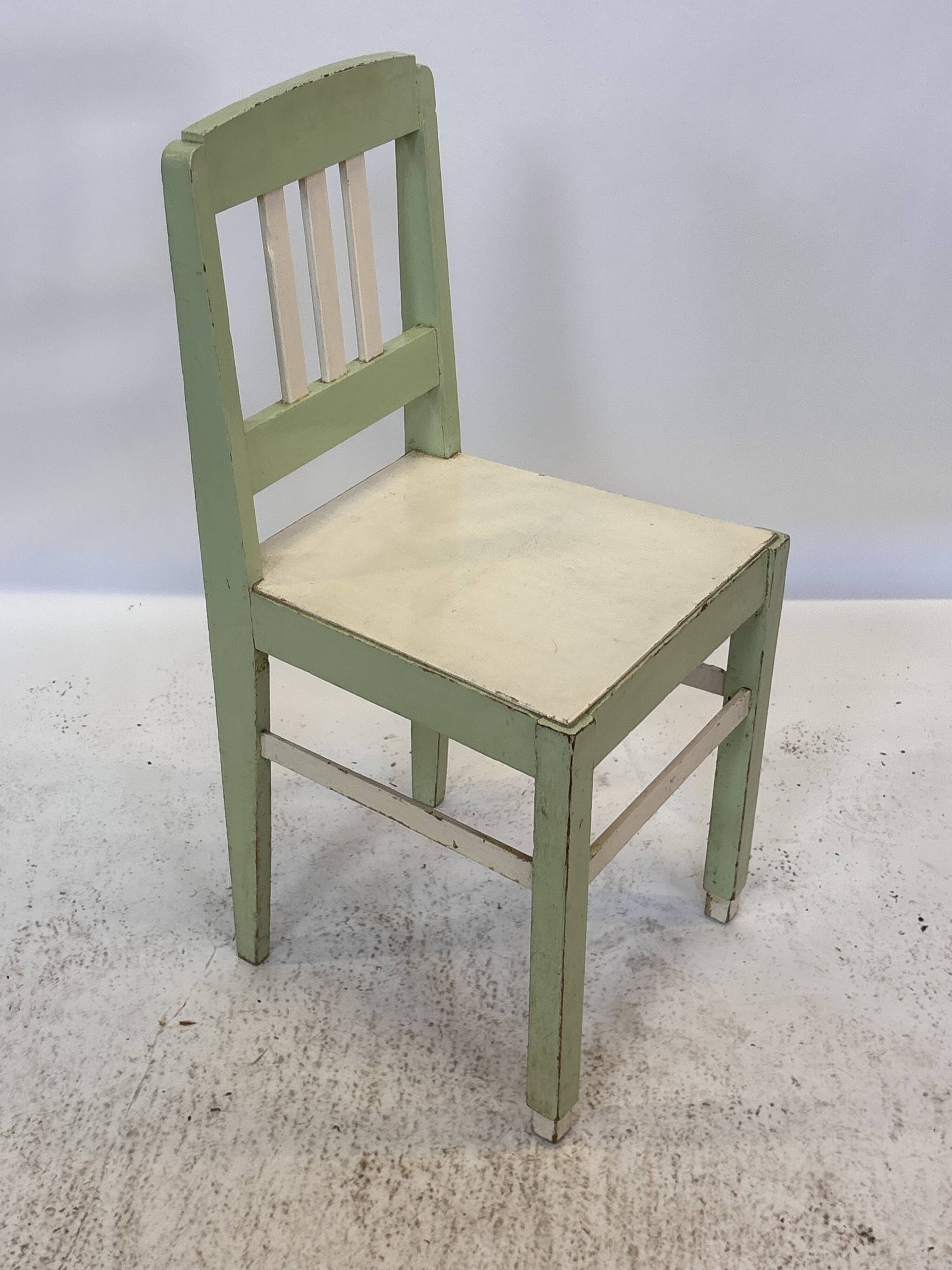 Chaise Art Déco vintage, style de design minimaliste, bois "de stijl"