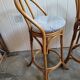 Pair of 70's bamboo bar stools