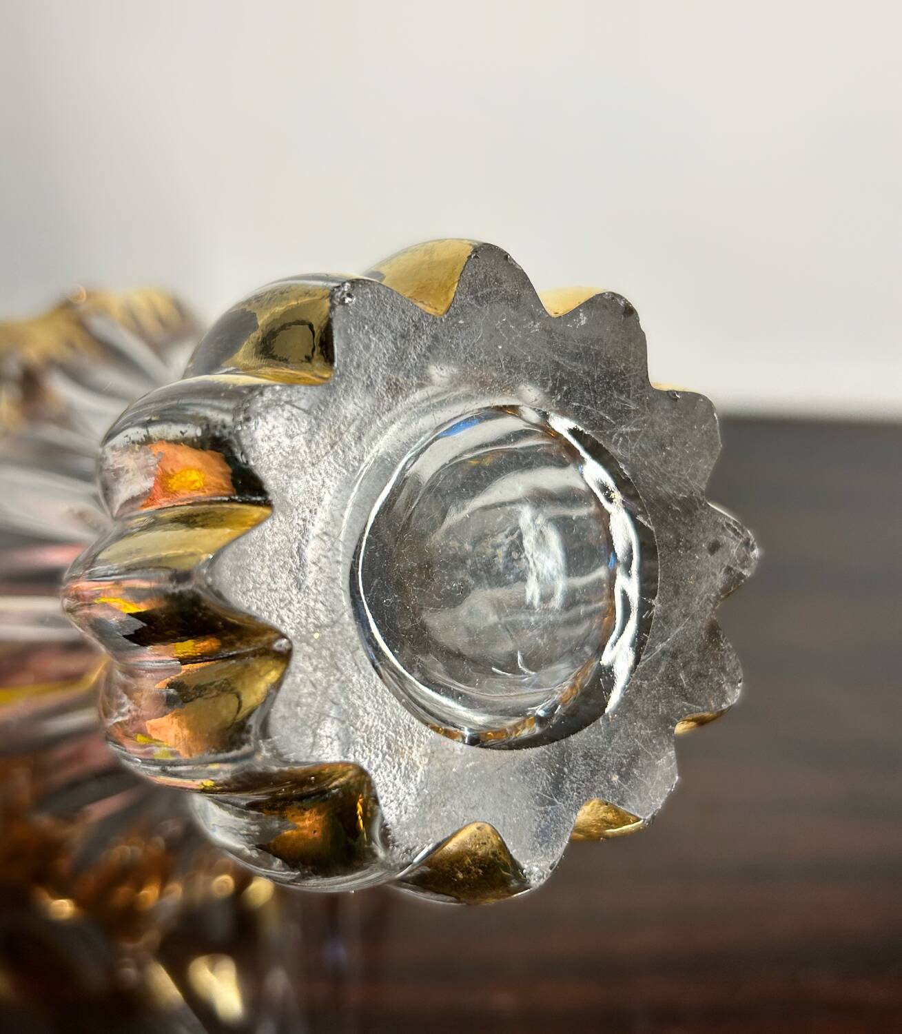 Crystal and gold vase from the 50s
